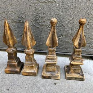 Vintage Attila's Original Repro Distressed Finials - Set of 4